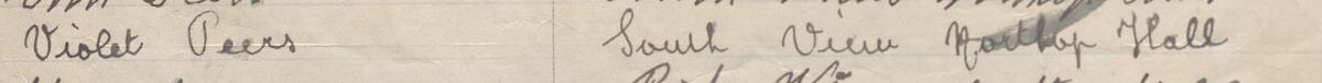 Image of Violet Peers's signature and address in the petition