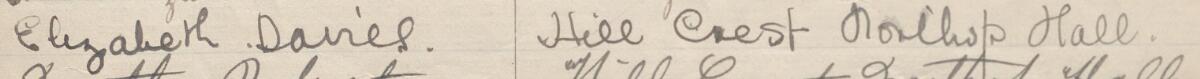 Image of Elizabeth Davies's signature and address in the petition
