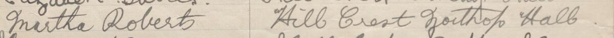 Image of Martha Roberts's signature and address in the petition