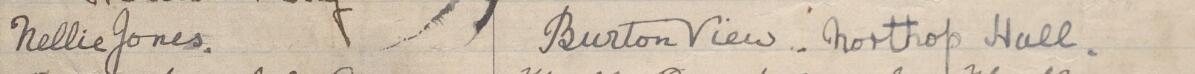 Image of Nellie Jones's signature and address in the petition