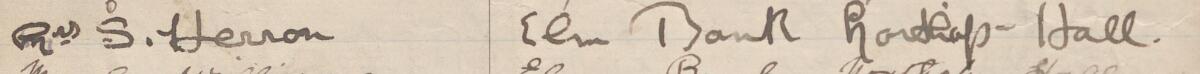 Image of Mrs S Herron's signature and address in the petition