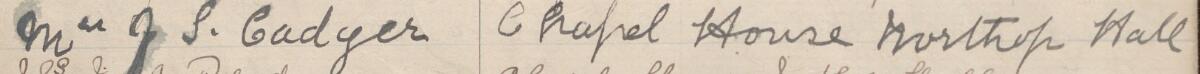 Image of Mrs J S Cadyer's signature and address in the petition