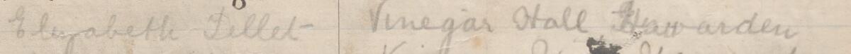 Image of Elizabeth Tillet's signature and address in the petition