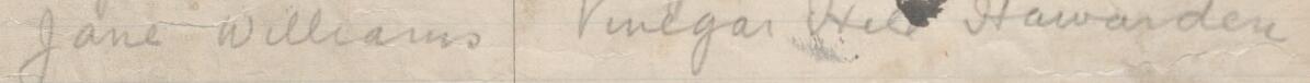 Image of Jane Williams's signature and address in the petition