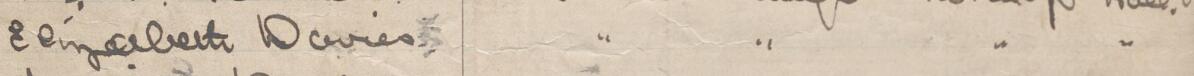 Image of Elizabeth Davies's signature and address in the petition