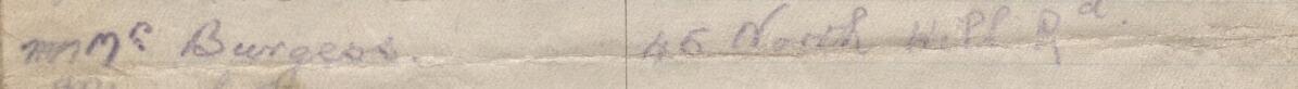 Image of Mrs Burgess's signature and address in the petition