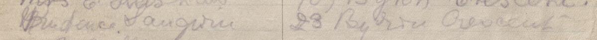 Image of Prudence Sangwin's signature and address in the petition