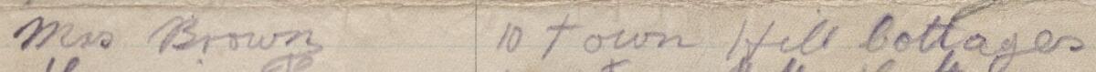 Image of Mrs Brown's signature and address in the petition