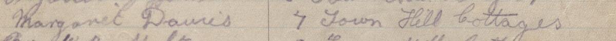 Image of Margaret Davies's signature and address in the petition