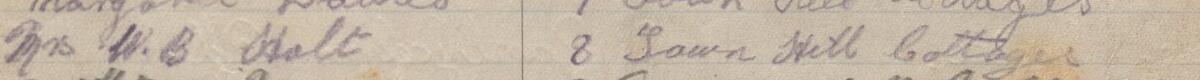 Image of Mrs W B Holt's signature and address in the petition