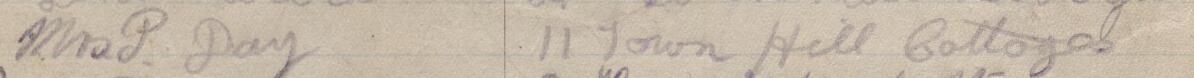 Image of Mrs P Day's signature and address in the petition