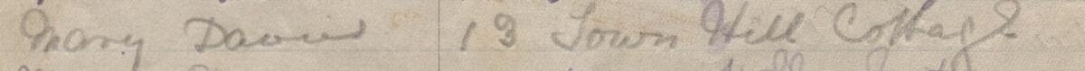 Image of Mary Davies's signature and address in the petition