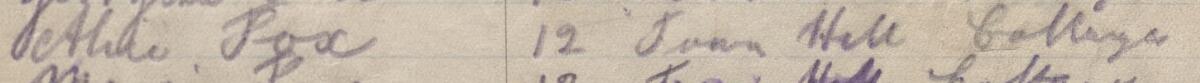 Image of Alice Fox's signature and address in the petition