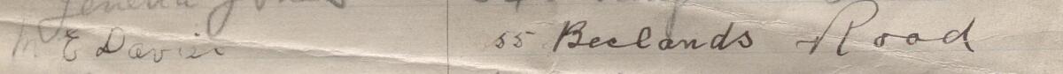 Image of M. E. Davies's signature and address in the petition