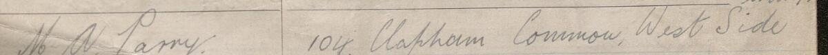 Image of M. A. Parry's signature and address in the petition