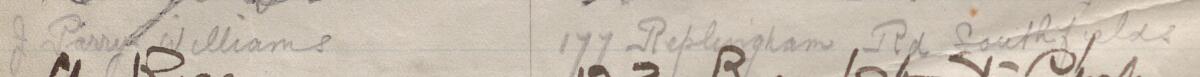Image of J. Parry Williams's signature and address in the petition