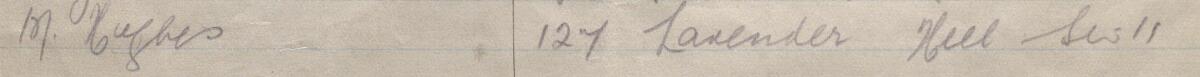 Image of M. Hughes's signature and address in the petition