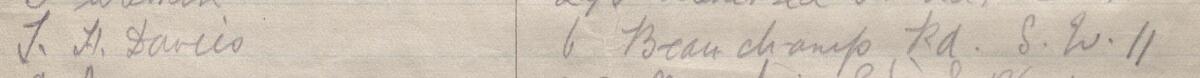 Image of T. H. Davies's signature and address in the petition