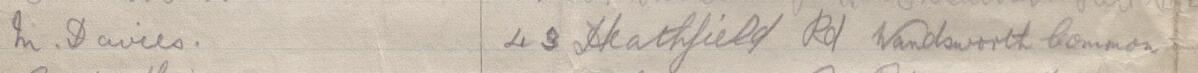 Image of M. Davies.'s signature and address in the petition