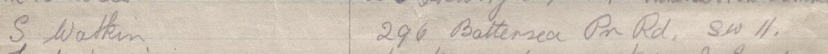 Image of S. Watkin's signature and address in the petition