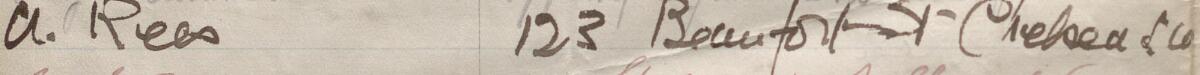 Image of A. Rees's signature and address in the petition