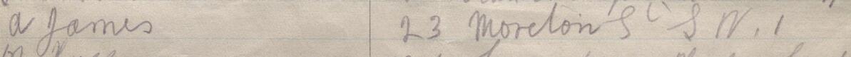 Image of A. James's signature and address in the petition
