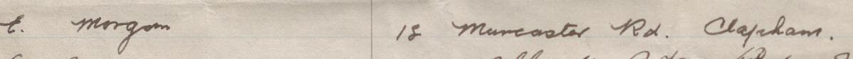 Image of E. Morgan's signature and address in the petition