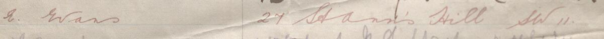 Image of E. Evans's signature and address in the petition