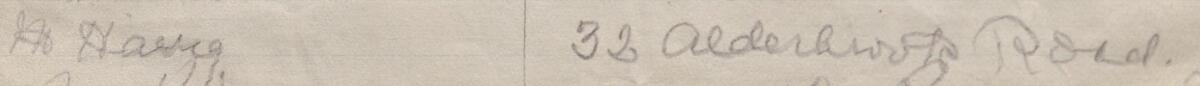 Image of H. Harris's signature and address in the petition