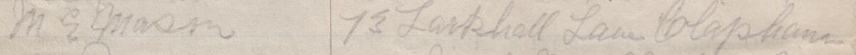 Image of M E Mason's signature and address in the petition
