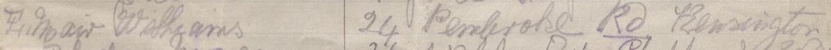 Image of E. Mair Williams's signature and address in the petition