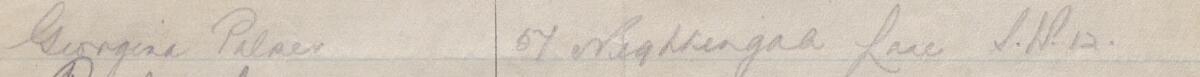 Image of Georgina Palmer's signature and address in the petition