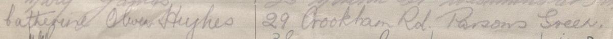 Image of Catherine Olwen Hughes's signature and address in the petition