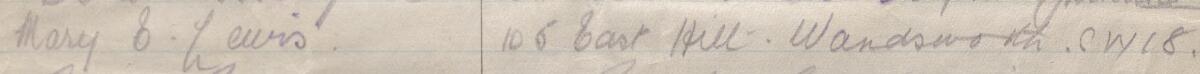 Image of Mary E. Lewis's signature and address in the petition