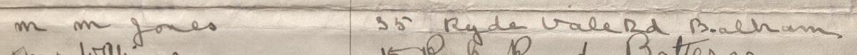 Image of M. M. Jones's signature and address in the petition