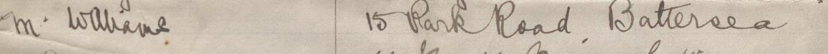 Image of M. Williams's signature and address in the petition