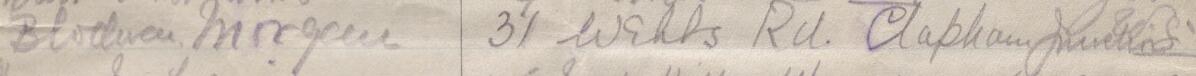 Image of Blodwen Morgan's signature and address in the petition