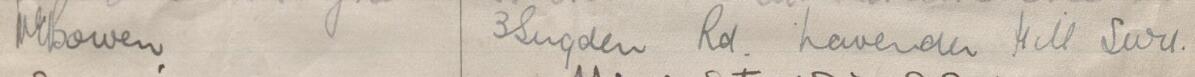 Image of M. Bowen's signature and address in the petition