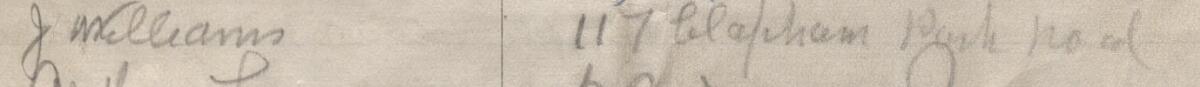 Image of J. Williams's signature and address in the petition