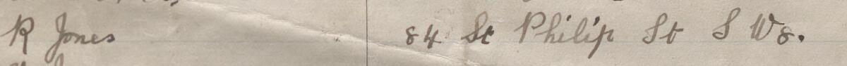 Image of R. Jones's signature and address in the petition