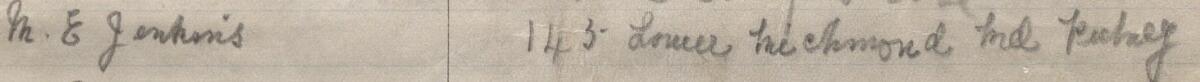 Image of M. E. Jenkins's signature and address in the petition