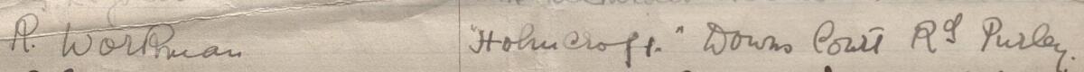 Image of R. Workman's signature and address in the petition