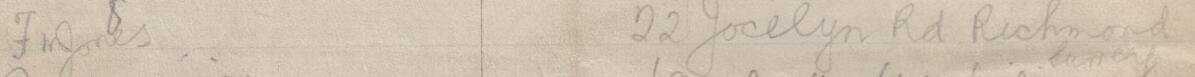 Image of F M Jones's signature and address in the petition