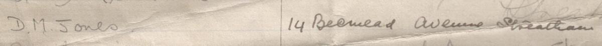 Image of D. M. Jones's signature and address in the petition