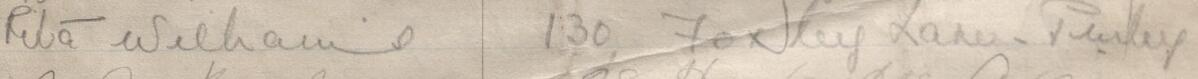 Image of Rita Williams's signature and address in the petition