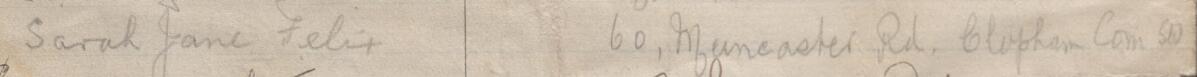 Image of Sarah Jane Felix's signature and address in the petition