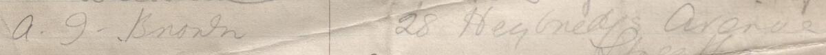 Image of A. J. Brown's signature and address in the petition