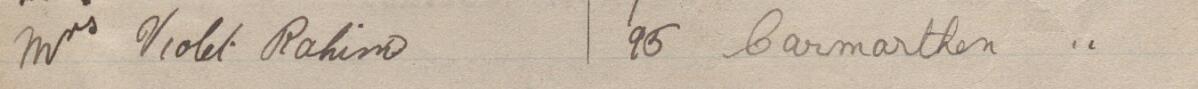 Image of Mrs Violet Rahim's signature and address in the petition