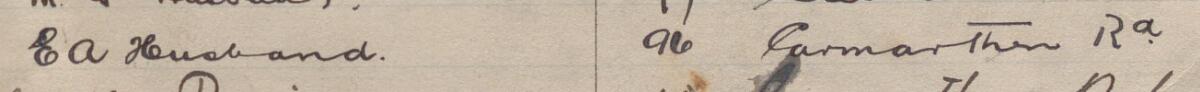 Image of E A Husband's signature and address in the petition