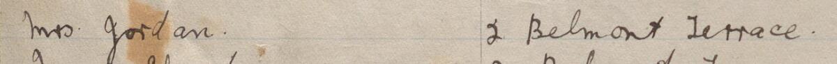 Image of Mrs Jordan's signature and address in the petition